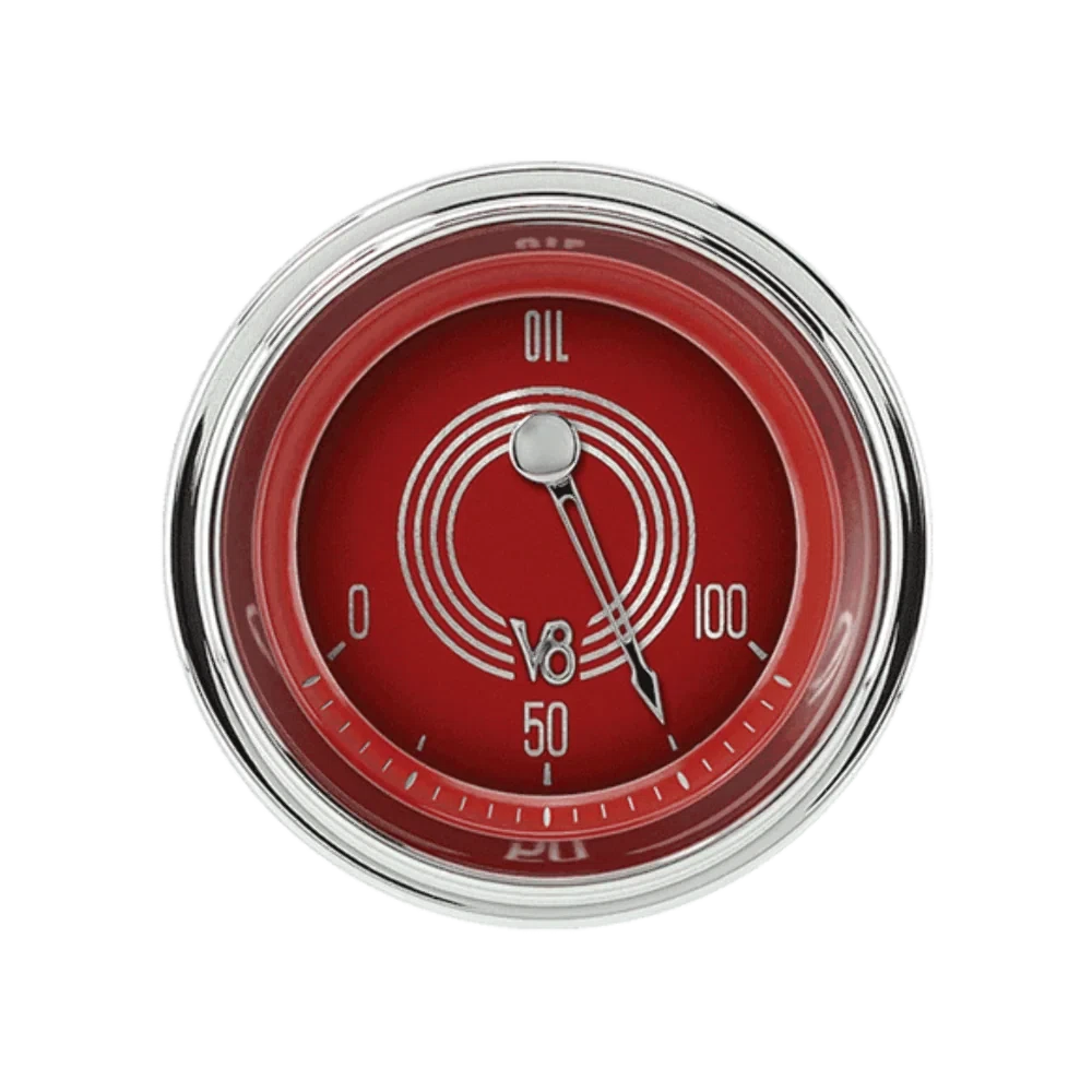 V8 Red Steelie 2 1_8_ Oil Pressure V8RS81SHC